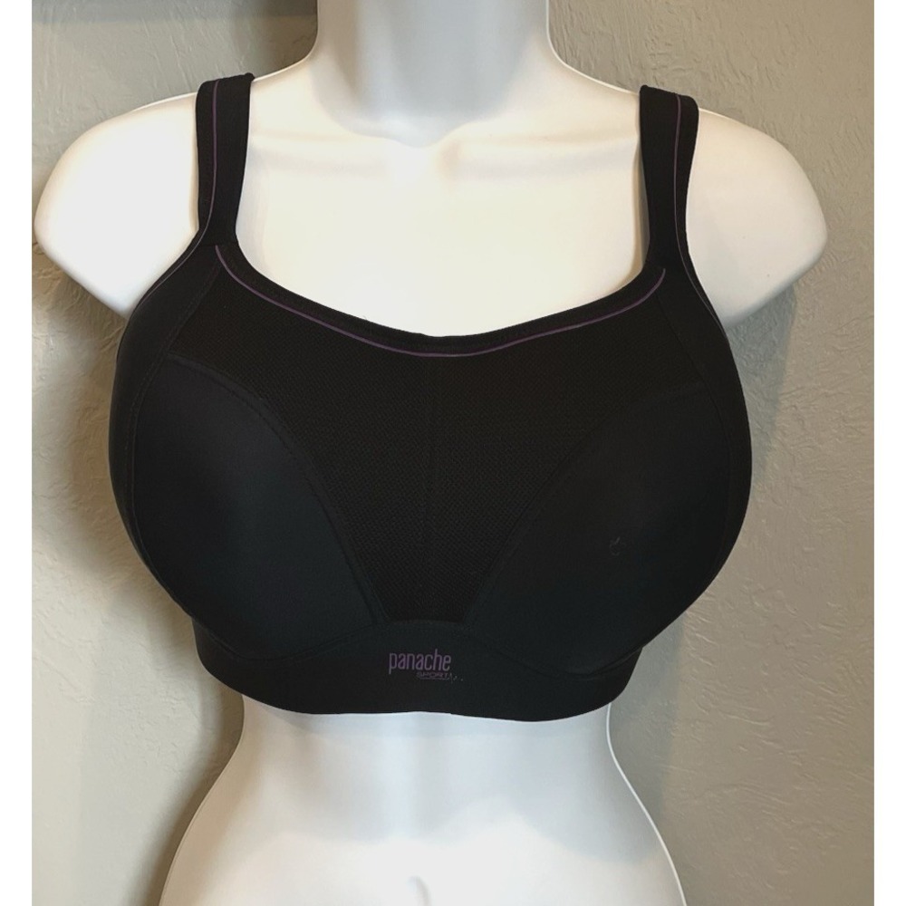 Panache Non-Wireโ Sports Bra Womens Size 30 Black 734 Adjustable Straps NWT!